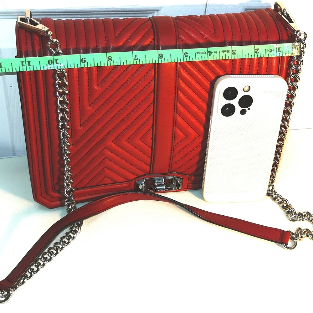 Women's Rebecca Minkoff Burgundy Quilted Crossbody Bag - Picture 8 of 16